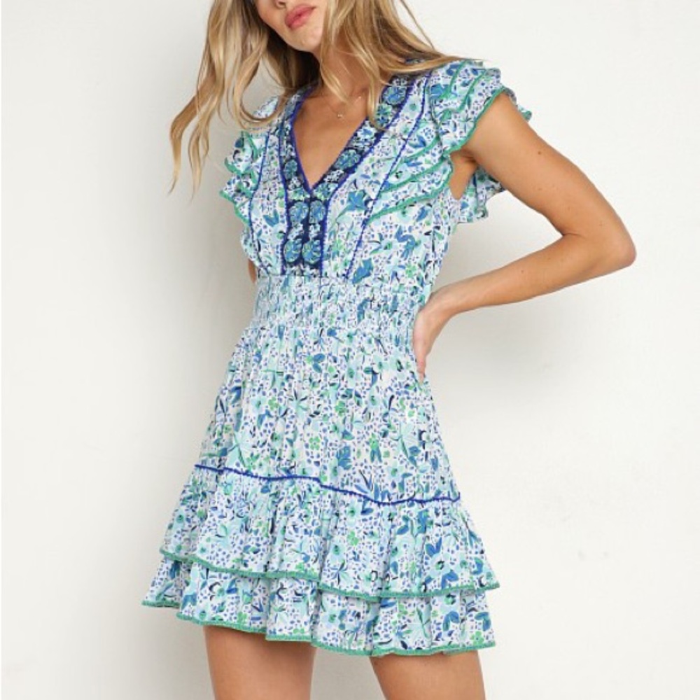 Poupette St Barth Camila Mini Dress - Blue Monaco - NWT
